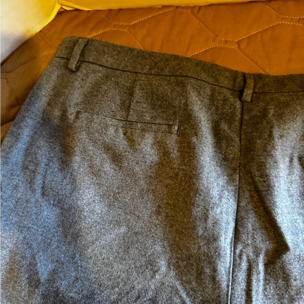 LL Bean Pants Classic Fit Cotton Tweed Flat Front Gray Straight Leg Women’s 18 - Picture 14 of 16